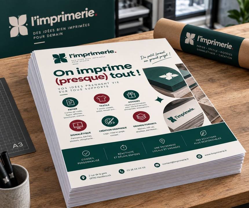 Dépliants — Papeterie imprimé par L'imprimerie à Hazebrouck