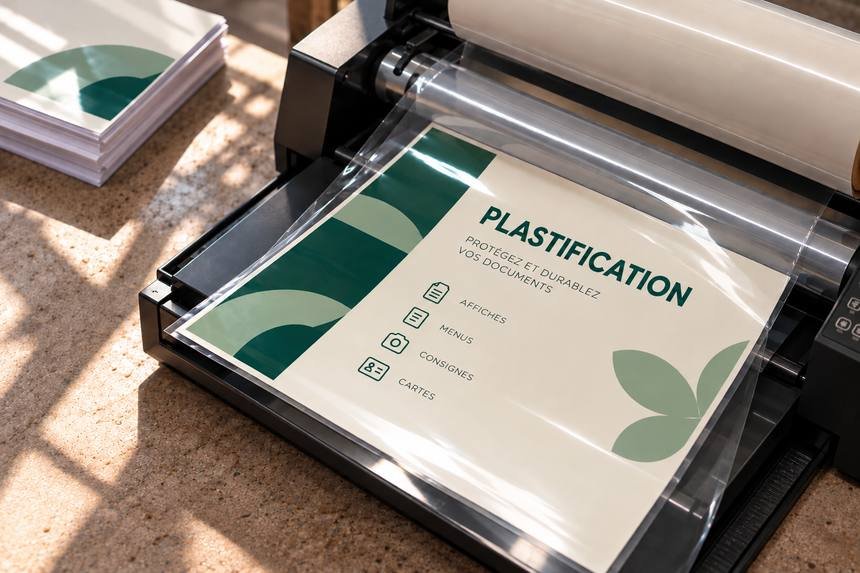 Plastification — Impressions & comptoir imprimé par L'imprimerie à Hazebrouck